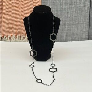 Black Minimalist Geometric Necklace